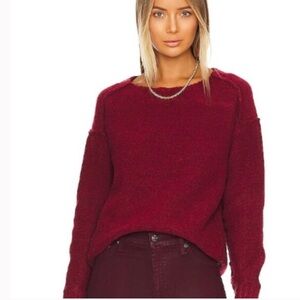 Free People We The Free Cozy Knit Pullover Eastwood Sweater Size S Burgundy